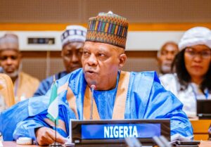 Vice President Kashim Shettima annoucing Nigeria's National Determined Contributions (NDCs) during the 80th UN General Assembly 2025. Photo Credit: UN