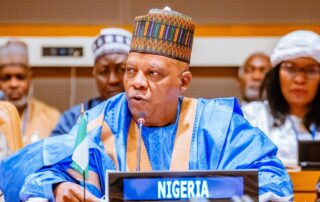 Vice President Kashim Shettima annoucing Nigeria's National Determined Contributions (NDCs) during the 80th UN General Assembly 2025. Photo Credit: UN